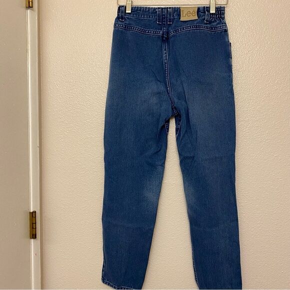 Vintage Lee High Rise medium Wash cropped Mom Jeans- 28x27-petite 6 - Picture 2 of 12